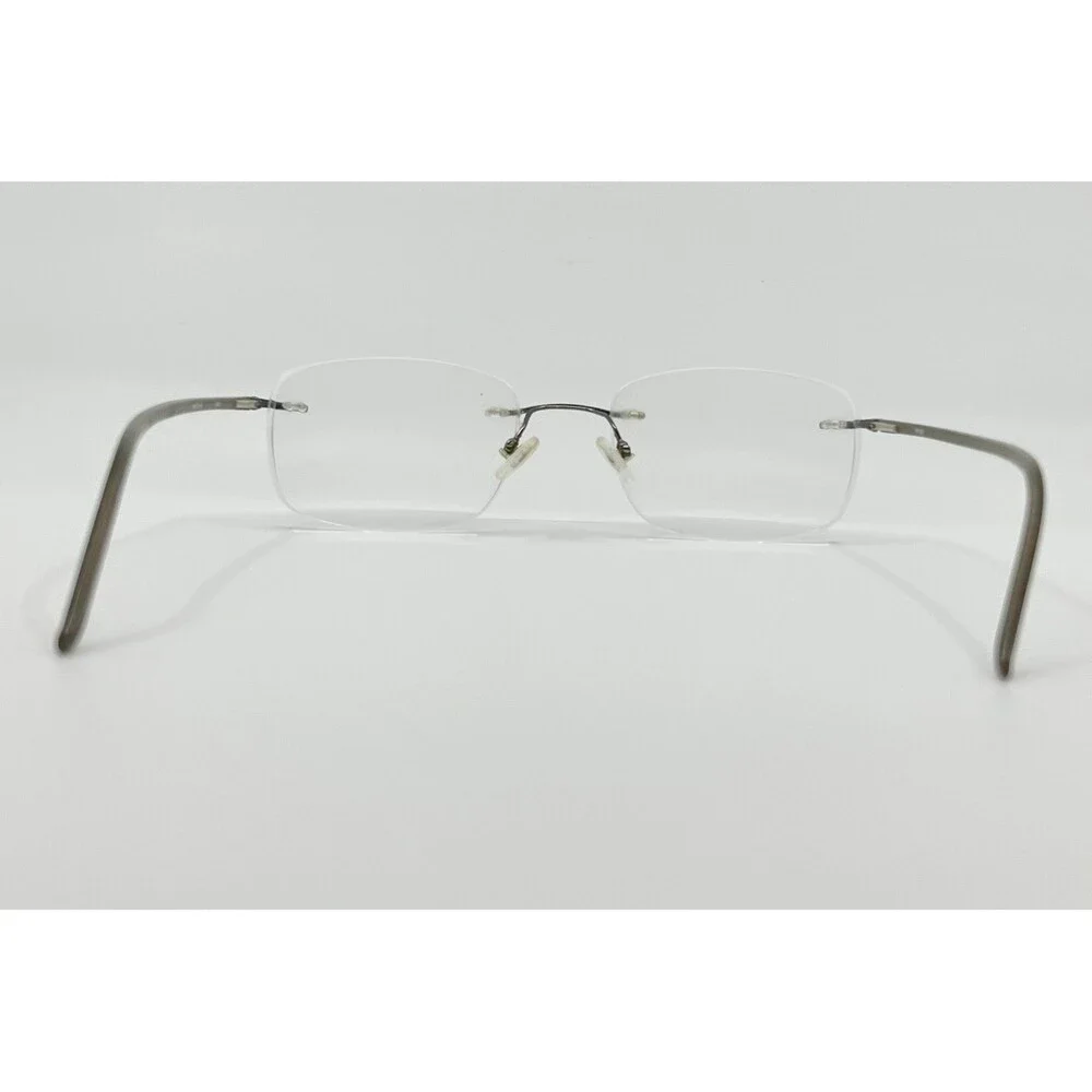 No Brand Eyeglass Frames Mens Gunmetal Rimless Rectangle NR-363 54-21-145